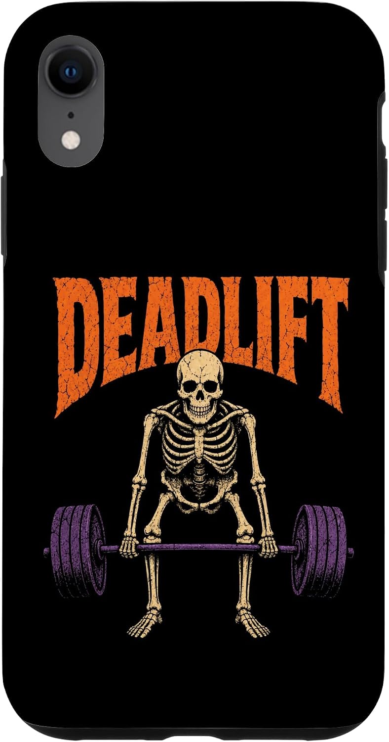 Weightlifting Halloween Skeleton Deadlift Gym Lifter Case for iPhone XR