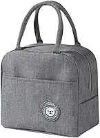 Lancheira Térmica Reutilizável para Marmita – Bolsa Sacola à Prova de Vazamentos, Mantém Alimentos Quentes e Frios, Ideal para Academia, Trabalho e Passeios – (Cinza)