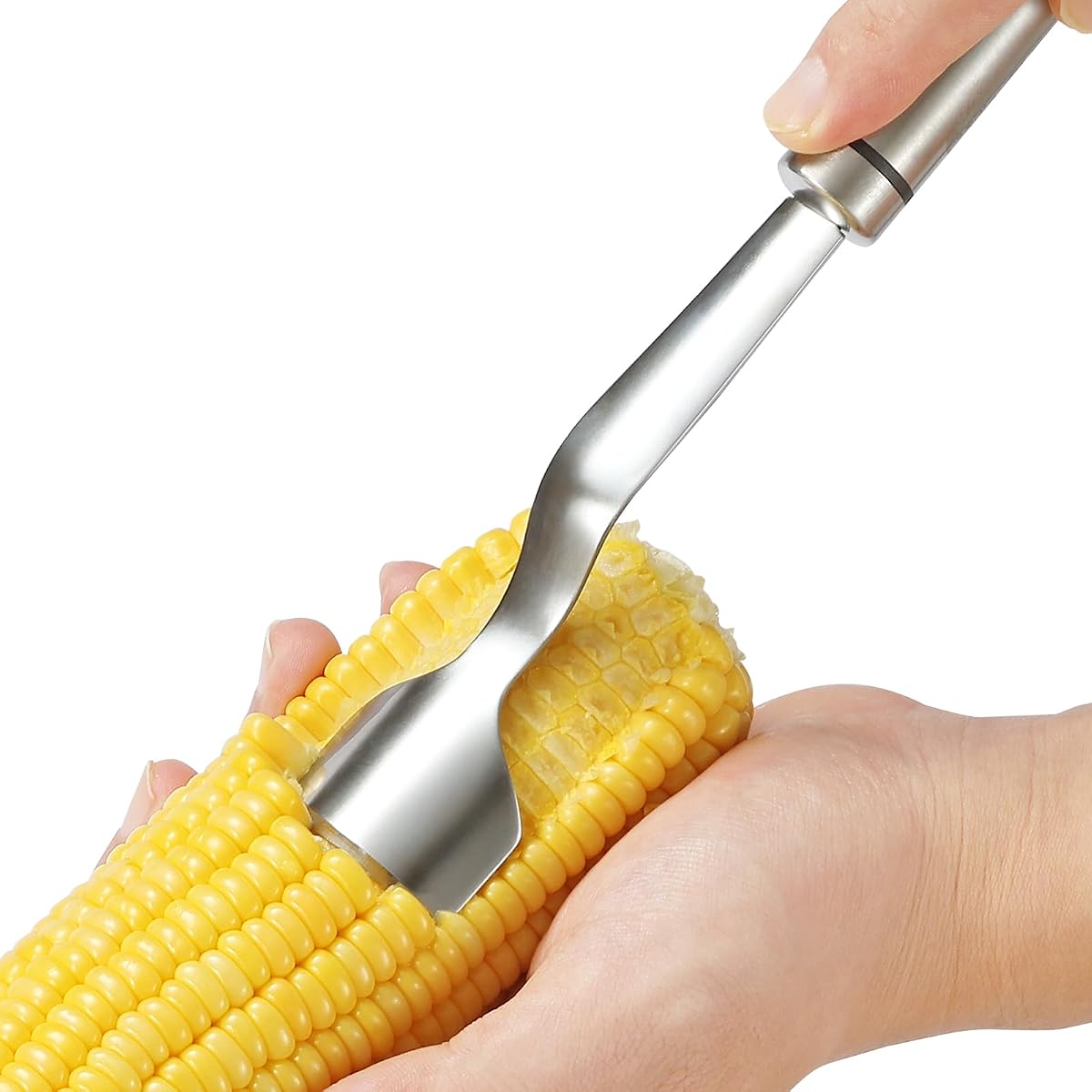 Pelador de maíz, removedor de mazorcas de maíz, herramienta peladora de maíz de acero inoxidable, utensilio de cocina resistente para quitar granos de maíz de las mazorcas