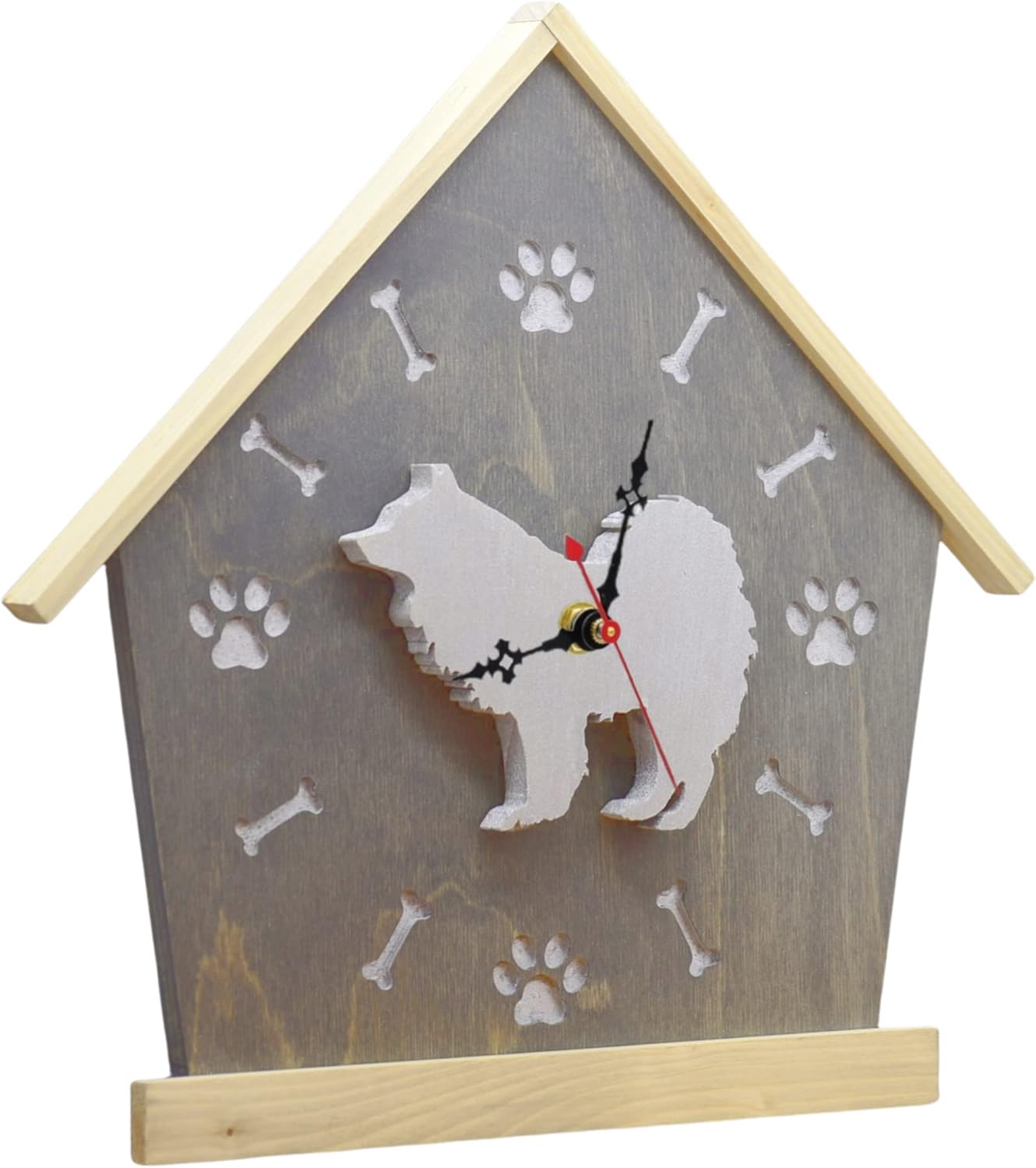 Samoyed Personalized Wall Clock - Customizable Gift for Dog Lovers - Samoyed Dog Memorial Gift