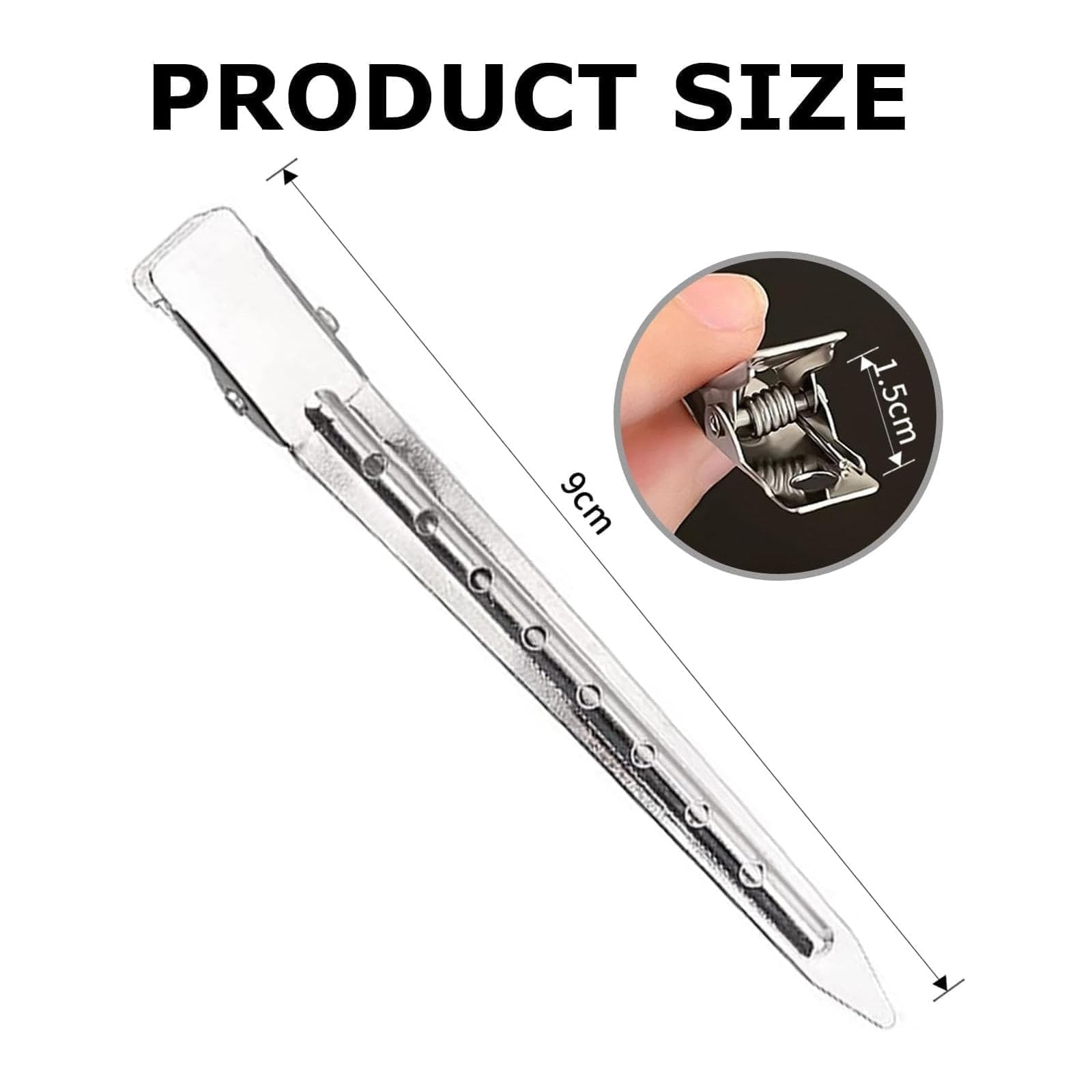 50PCS Silver Metal Hair Roller Clips, Hair Clips for Styling Spin Pins for Hair Duckbill Hair Clips - Image 2