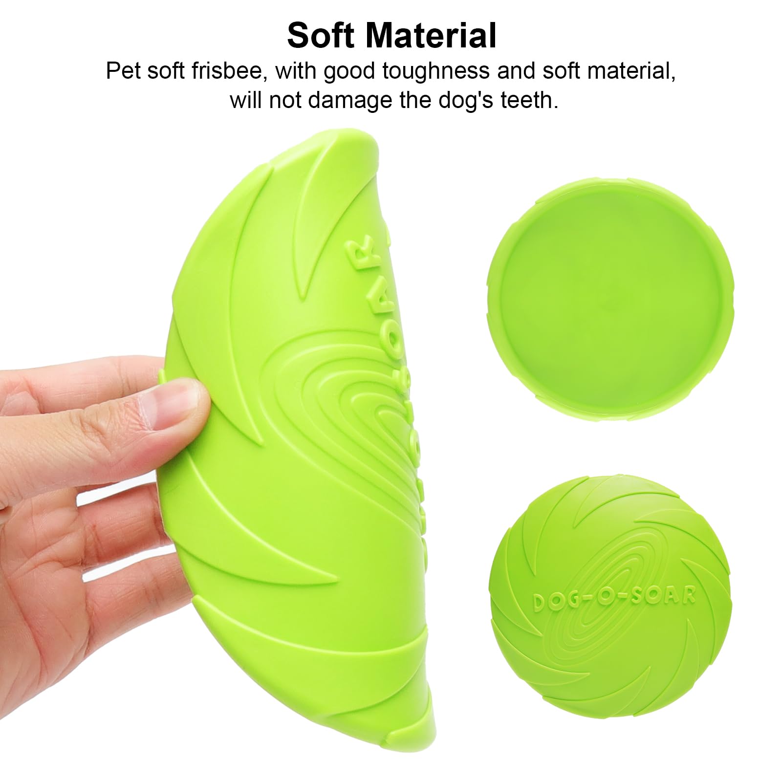 TNSLAND Frisbee Lot de 3 frisbees en Caoutchouc Naturel pour Chien 15 cm, Dog Disc idéal pour Les Jeux de Rapport