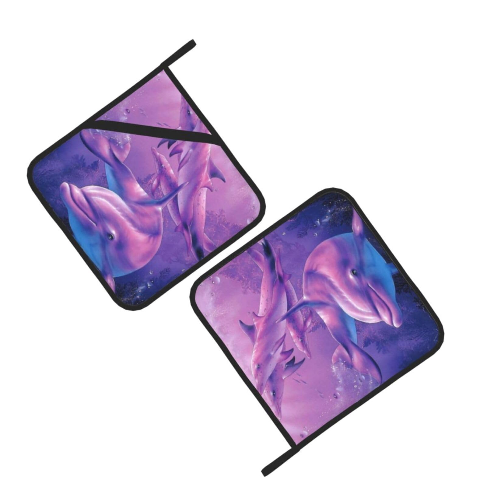 dolphins art Printed Oven Pot Holders Set of 2 Pcs Heat Resistant Kitchen Microwave Potholders for Cooking Baking Grilling