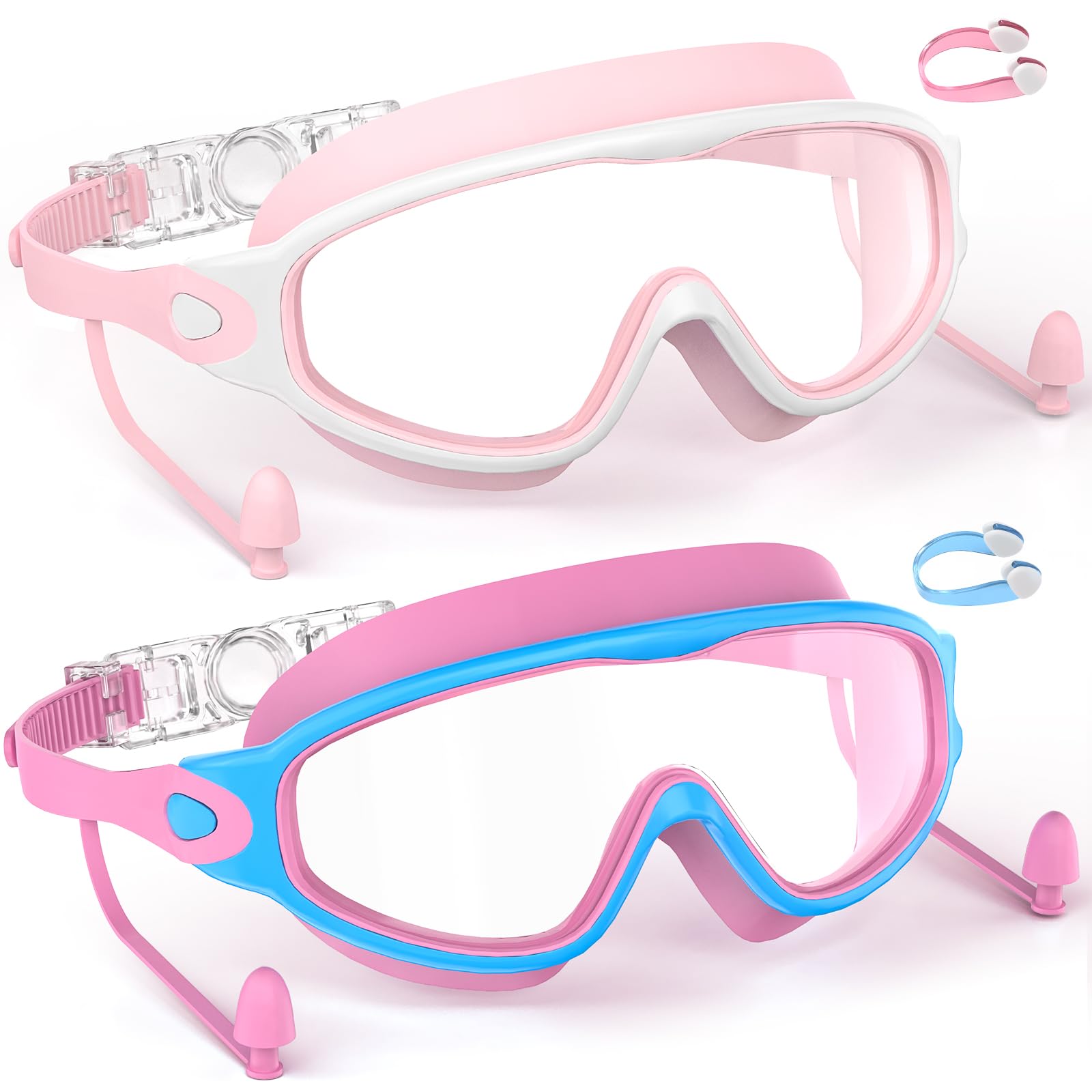 SHINER Gafas natacion, gafas natacion niño de 3 a 15 años, antivaho, impermeables, máscara de buceo panorámica, antifugas de 180° gafas piscina niños, para niños y niñas