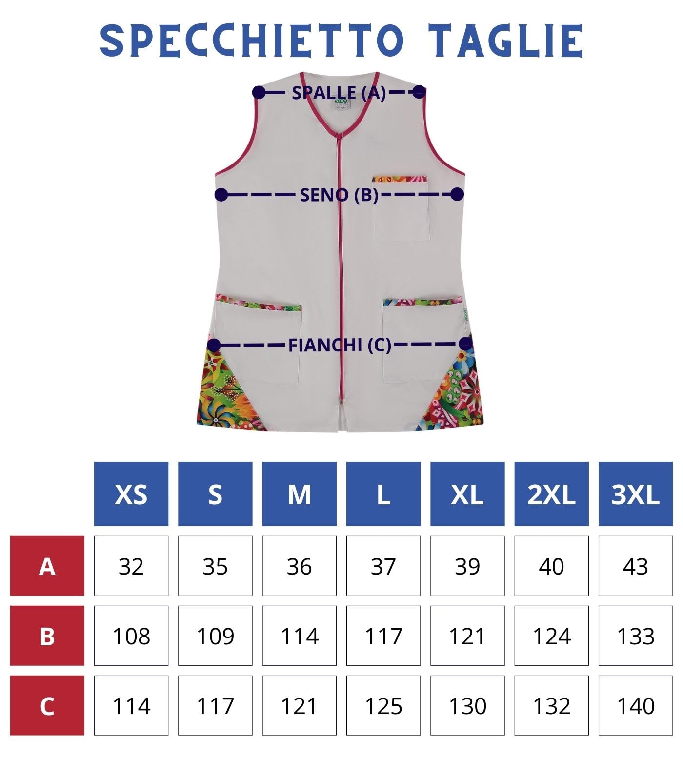 Siry Work Casacca Donna Lavoro Senza Maniche Art. VALERY 35% Cotone 65% Poliestere MADE IN ITALY, Ideale per il Settore Alberghiero, Estetico, Alimentare e Benessere