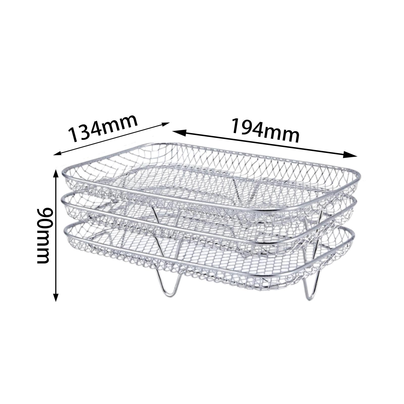 Rejilla para Freidora de Aire Accesorios para Freidora de Aire Cesta para Hornear Bandeja Multiusos para Horno Parrilla Repuesto para Freidora, rectángulo