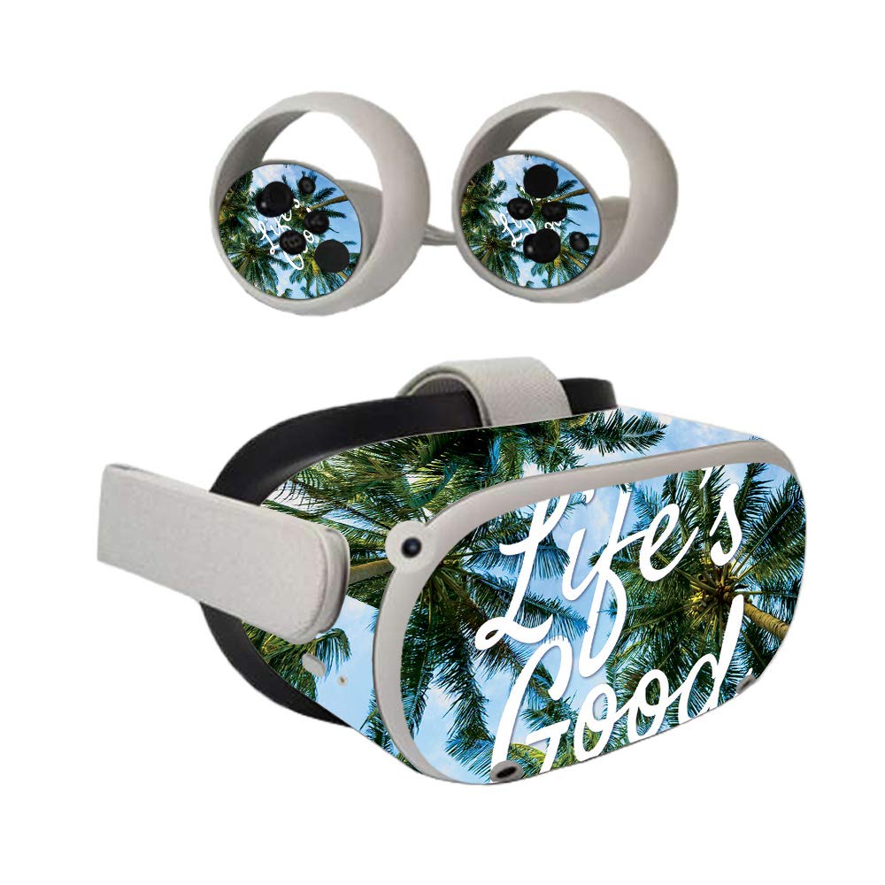 MIGHTY SKINS Skin Compatible with Oculus Quest 2 - Lifes Good | Protective, Durable, and Unique Vinyl Decal wrap Cover | Easy to Apply, Remove, and Change Styles | Made in The USA (OCQU2-Lifes Good)