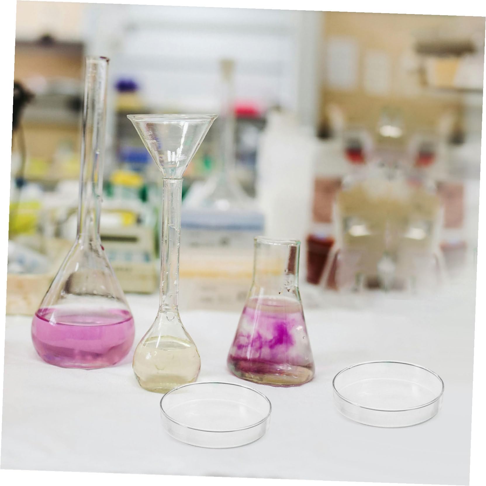 Piastre di Petri in Vetro 90mm 5 Pezzi, Alto Borosilicato | Coperchio Incluso, per Laboratorio e Microbiologia, Resistente al Calore, per Tessuti Vegetali