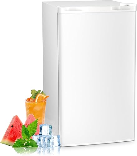 Antarctic Star Mini refrigerador de 3.2 pies cúbicos con congelador, refrigeradores pequeños con termostato ajustable, bajo ruido, ahorro de