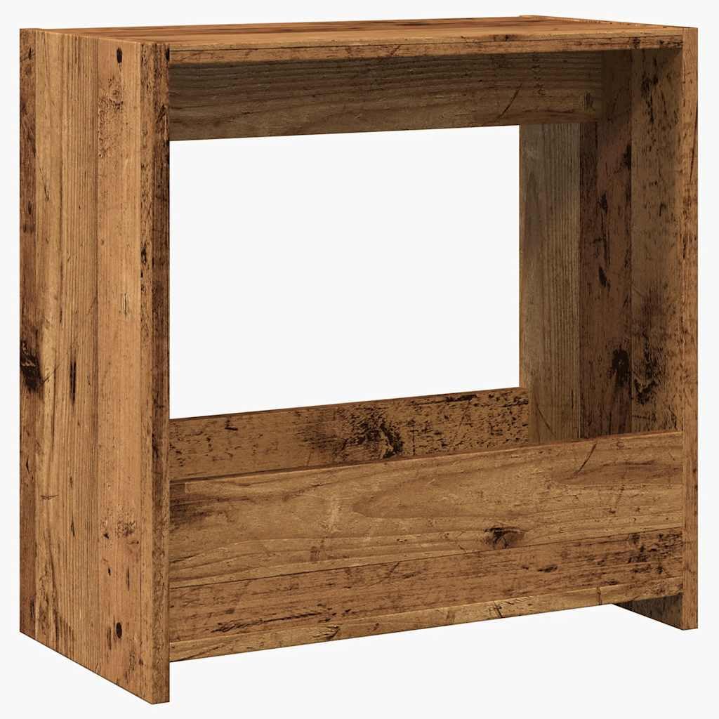 Tavolino effetto legno anticato, 50 x 26 x 50 cm, tavolino da caffè in legno con scomparti aperti, moderno tavolino da caffè per soggiorno e corridoio, stabile tavolino in stile vintage