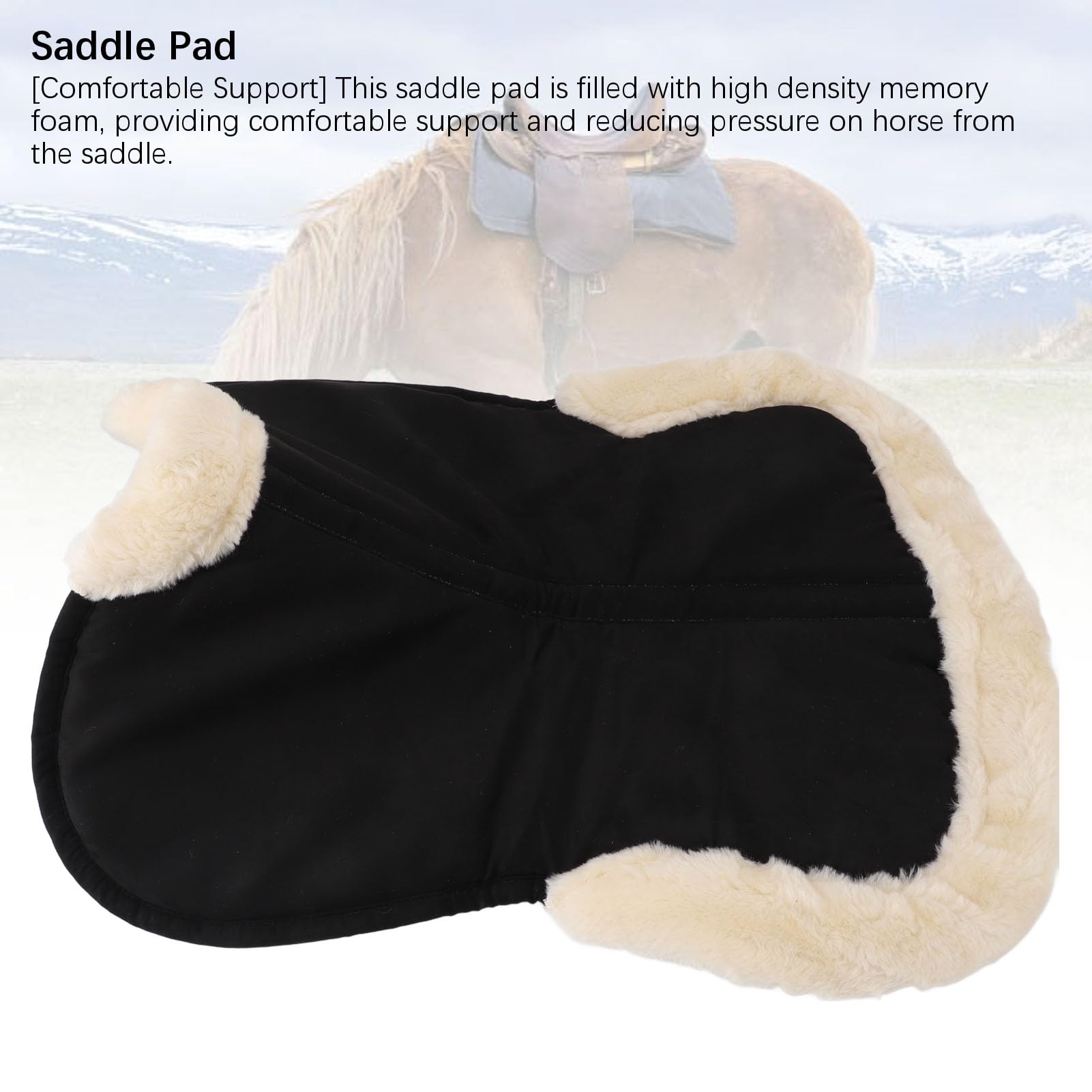 Bnineteenteam Cuscinetto da Cavallo per in Memory Foam stabilità Cuscinetto a Sella con Comfort e Supporto Premium per umidità Traspirante Che Acciaio Facilmente Manutenzione e Pulizia