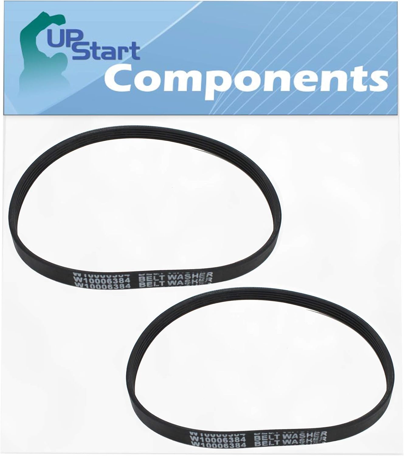 2-Pack W10006384 Washer Belt Replacement for Roper RTW4640YQ1 - Compatible with WPW10006384 Washing Machine Drive Belt