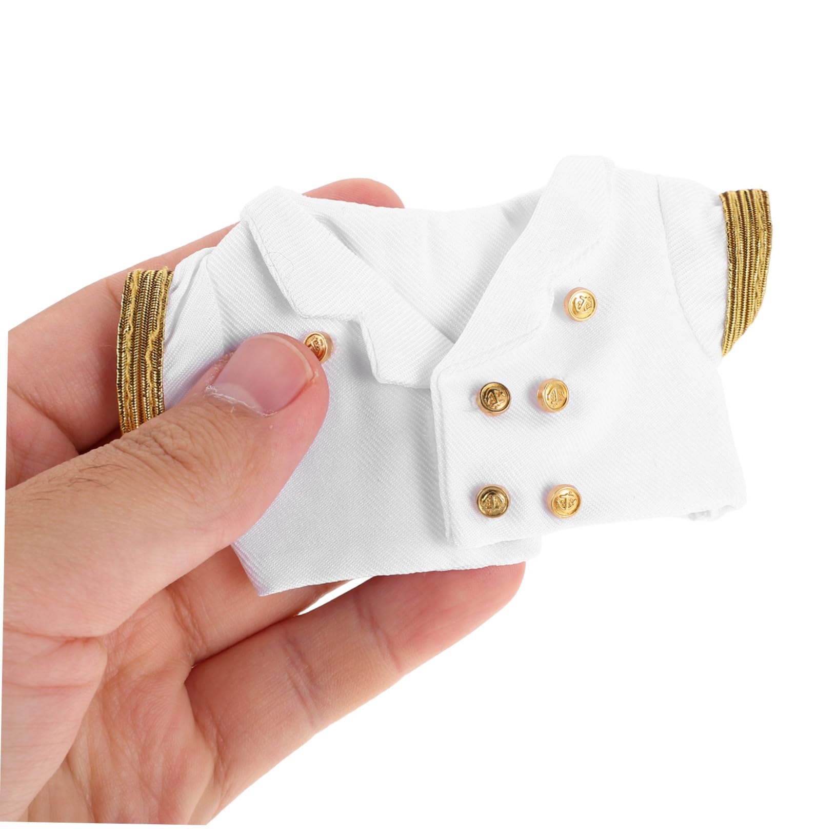 WOONEKY Conjunto de Disfraz de Capitán Ropa de Piloto para Muñeca Traje de Capitán Kawaii Ropa Reutilizable para Pequeñas Figuras de Peluche para Fiestas