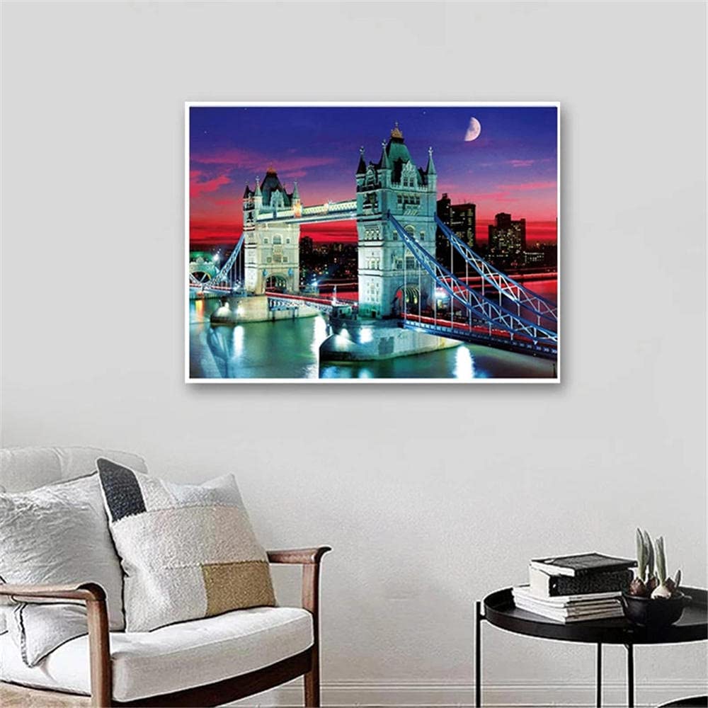 Diamant Painting London Motiv - 5D DIY Diamantbild Mit Kinder-Brücke 30x30cm