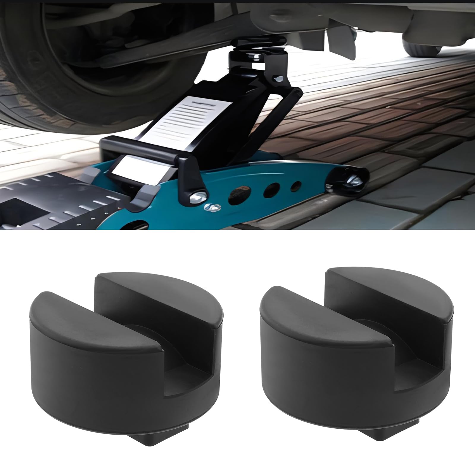 Set 2 Tamponi Gomma Adattatore Cavalletto Cric Auto Compatibile BMW Mini 2-3 Tonnellate