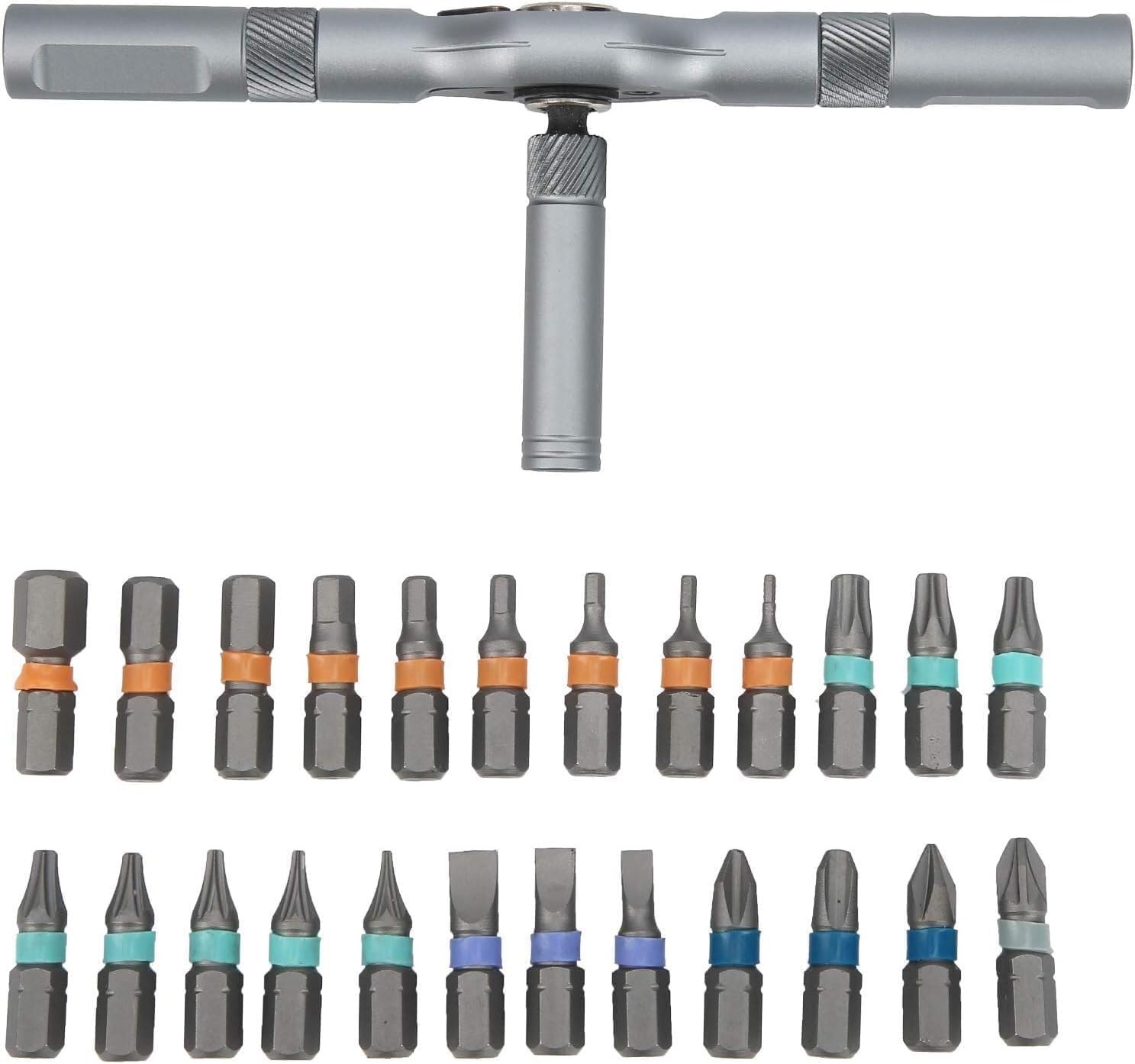 Set di cacciaviti fai da te, 24 in 1, a cricchetto magnetico, multifunzione, con manico rimovibile, per riparazioni domestiche ed elettroniche
