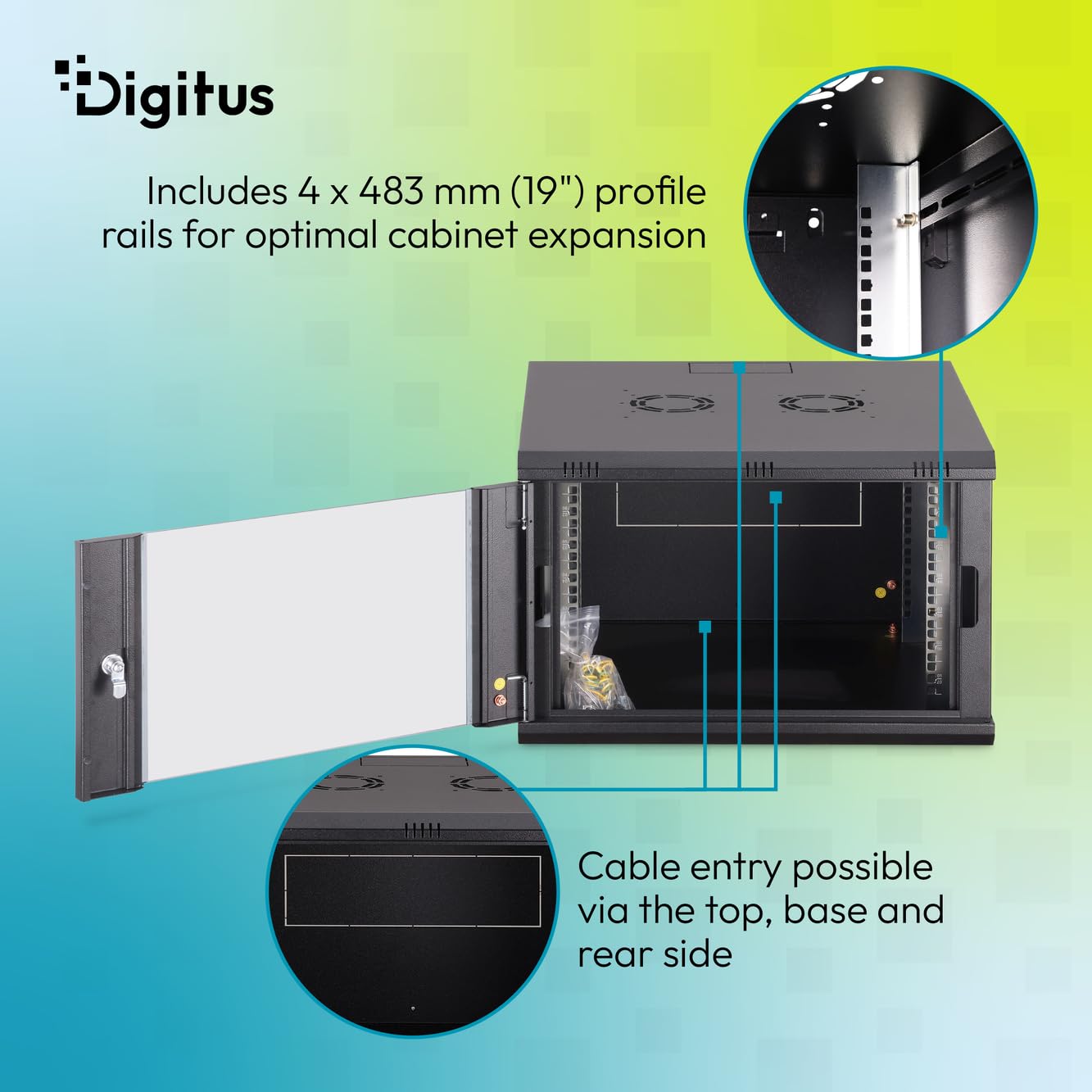 Digitus Wandgeh?use Dynamic 7he 600x600mm Schwarz (dN-37103)