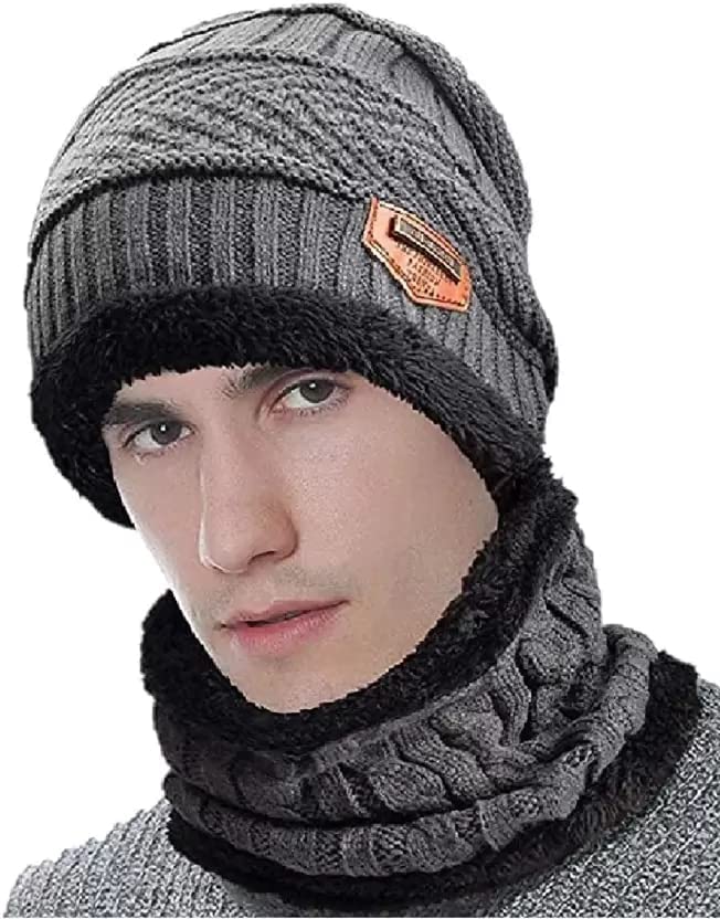 Sizzers Winter Beanie Cap Unisex Woolen for Men Women Girl Boy | Woollen Fleece Knitted Inside Fur Soft Warm Snow and Air Proof