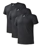 Men's Undershirt Bamboo Rayon Moisture-Wicking Black T-Shirts Stretch V-Neck Tees for Men, 3-Pack (M, Black)