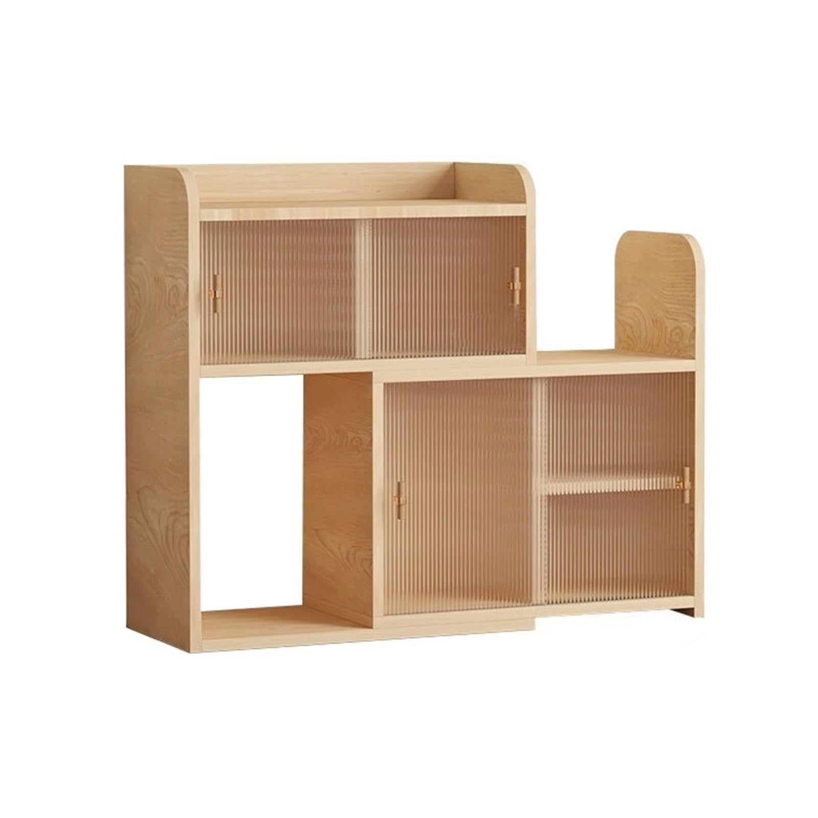 Zhaoj24-05 Bookcase Multifunctional Expandable Density Board Bookshelf with Sliding Door Multi-tier Storage Unit