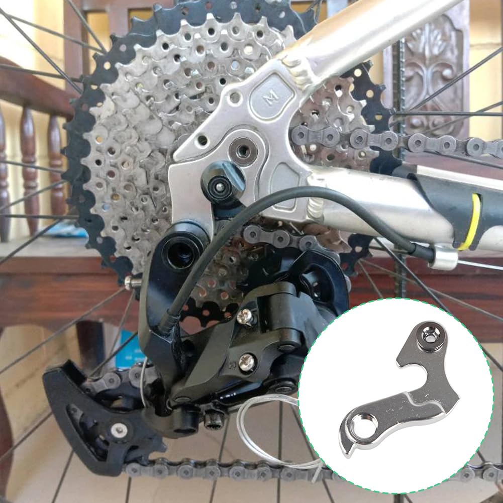 Gancio Deragliatore Universale, Bicicletta in Lega Alluminio Gancio Cambio Posteriore Compatibile con MTB Bici da Strada e Piegevoli Protezione Telaio e Cambio da Urto e Cadute Include Vite