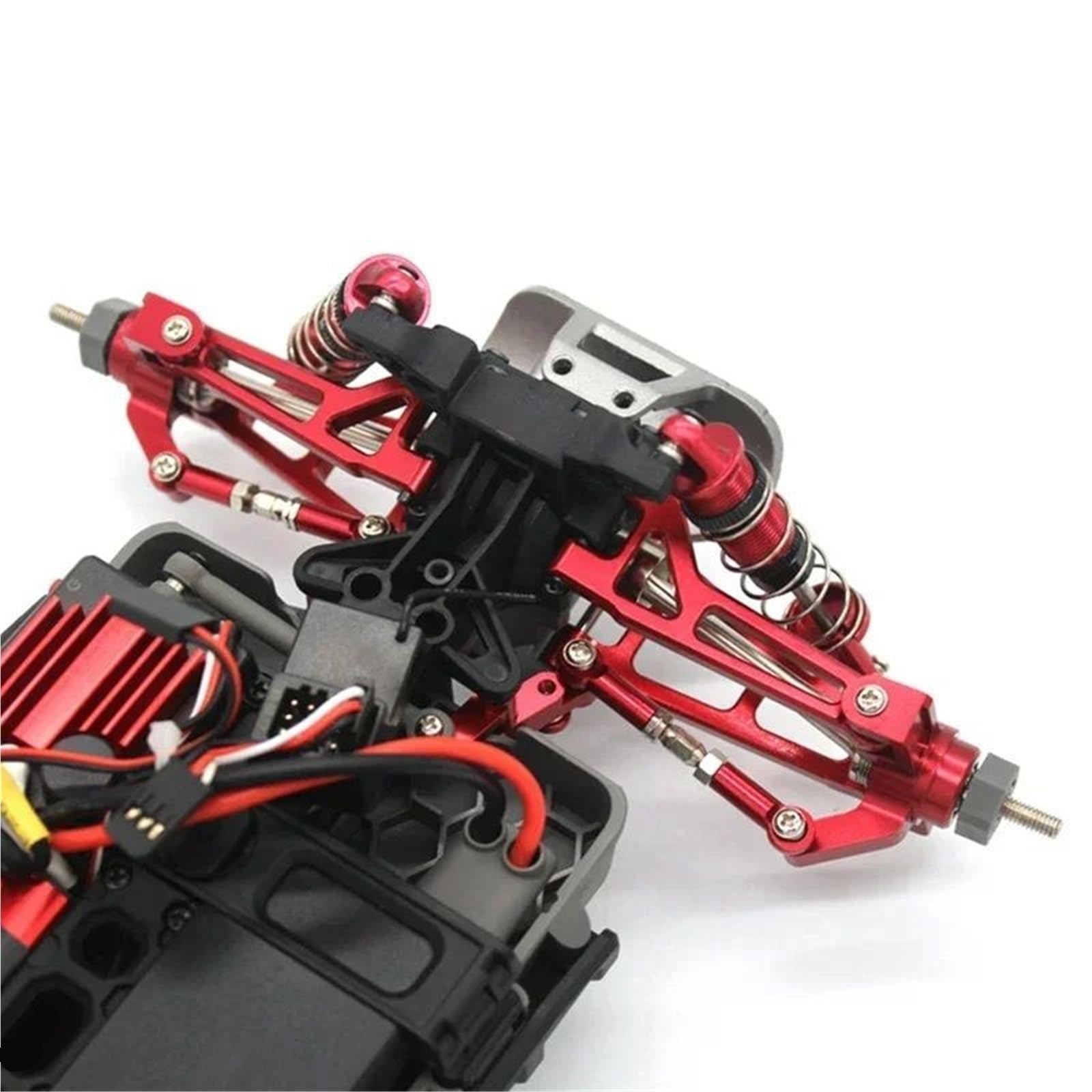 Piezas Mejora Modelos RC para Mjx para 16207 16208 16209 16210 1/16 RC Coche Control Remoto Metal Amortiguadores Delanteros Traseros Mejora Reparación Modificar Piezas(Blue)