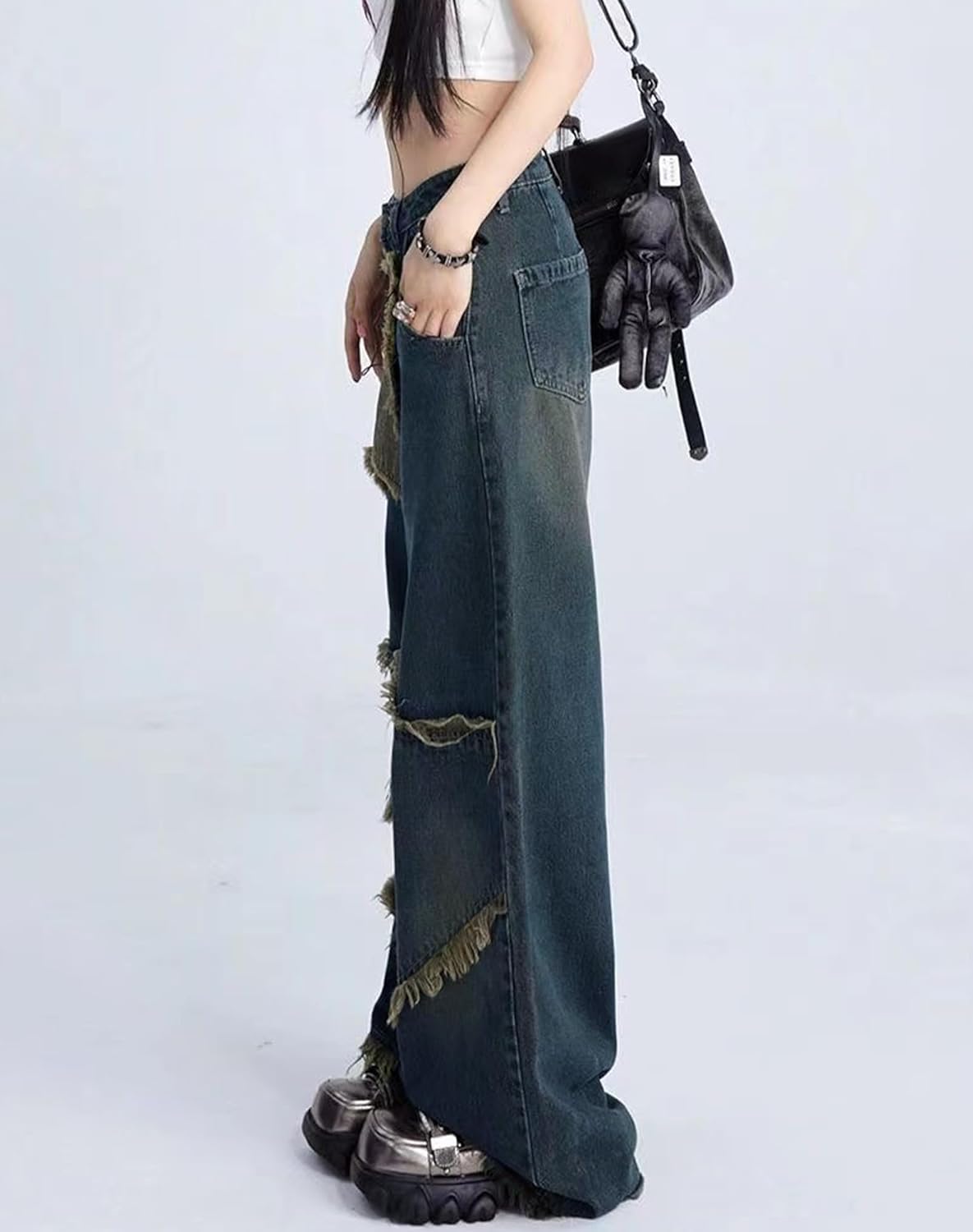 Kisswow Y2k Pants Star Jeans for Teen Girls Cargo Pants Women Emo Pants - Image 3