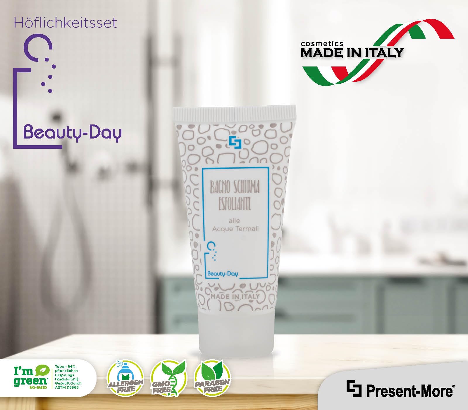 PRESENT-MORE - Hotel Duschgel 30ml Beauty-Day Italy - 250 Stück