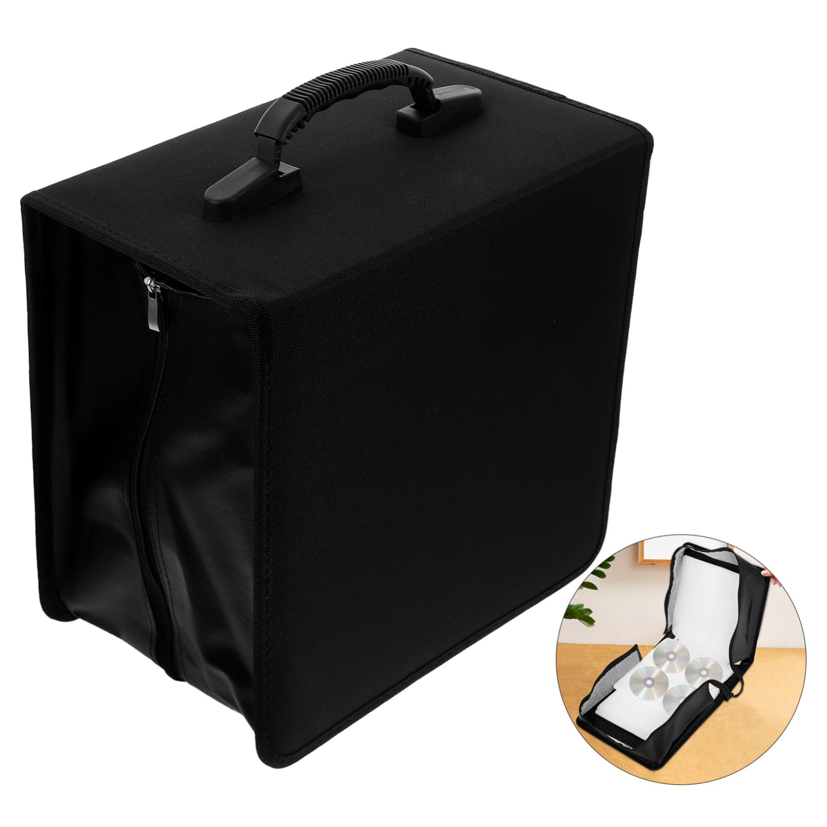 Porta CD Dvd in Resistente con Maniglia per Riporre Fino Dischi in Auto Custodia per Archiviazione e Protezione da Graffi per Collezioni e Viaggi