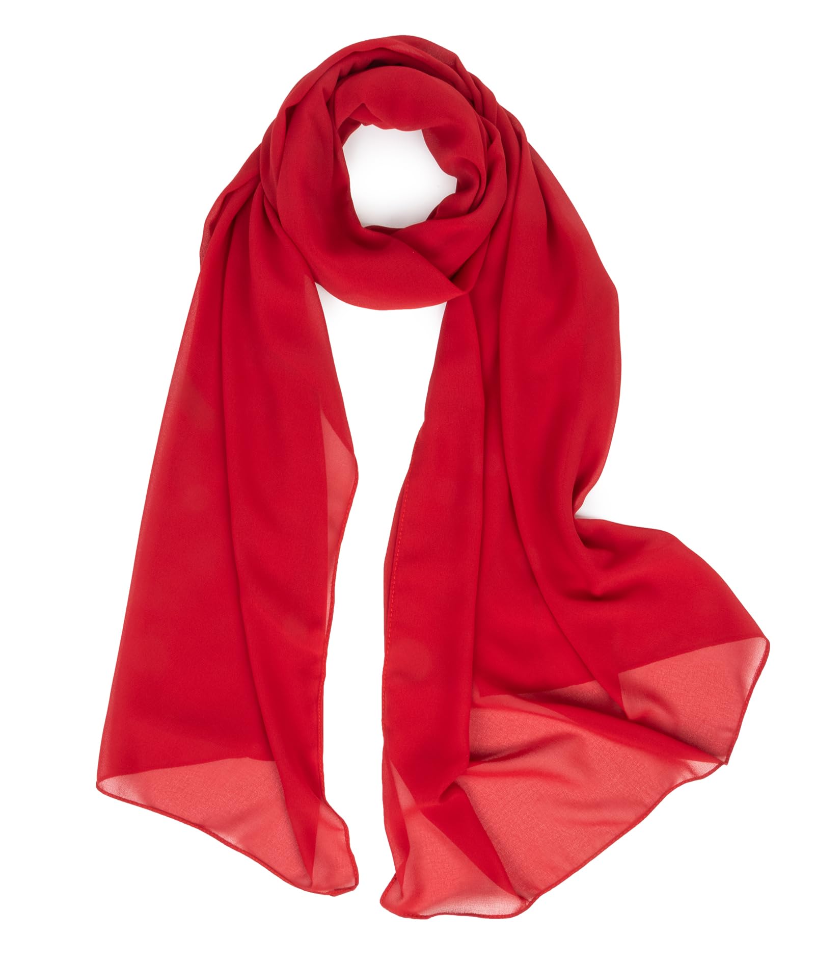 Bufandas de moda para mujer, bufandas ligeras de gasa para mujer, chal de verano, bufanda de urdimbre (70.9 in*27.6 in), Rojo - 2