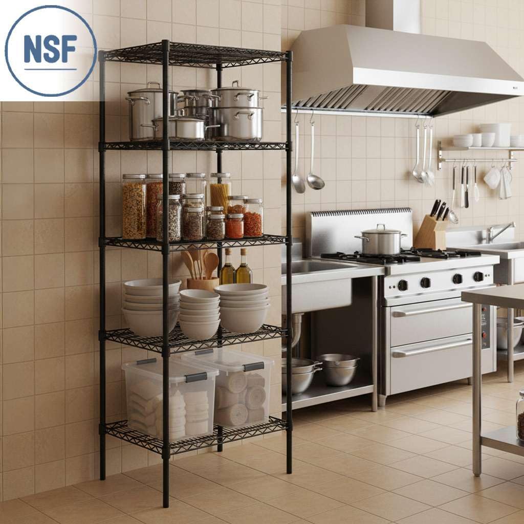 2-Pack 18" x 48" Black Additional Wire Shelf for Shelving Units, Replacement Shelves for Wire Rack