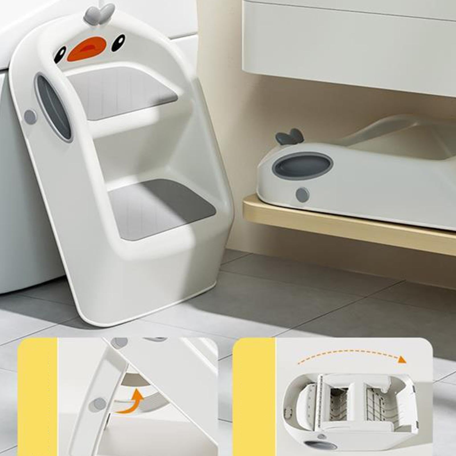Escabeau Pliable, escabeau pour - Escabeau de Salle de Bain pour Tout-Petits Escabeau Pliant en 2 étapes - Escabeau de Toilette Portable pour Tout-Petits, escabeau pour, pour Cuisine et Salle