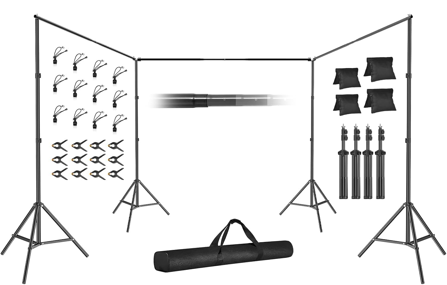 EMART Supporto per Sfondo, 9x2,1m Supporto Fondale Fotografico Regolabile | Connessione Girevole a 308°, Fotografico, Fotografici, Matrimoni, Decorazioni