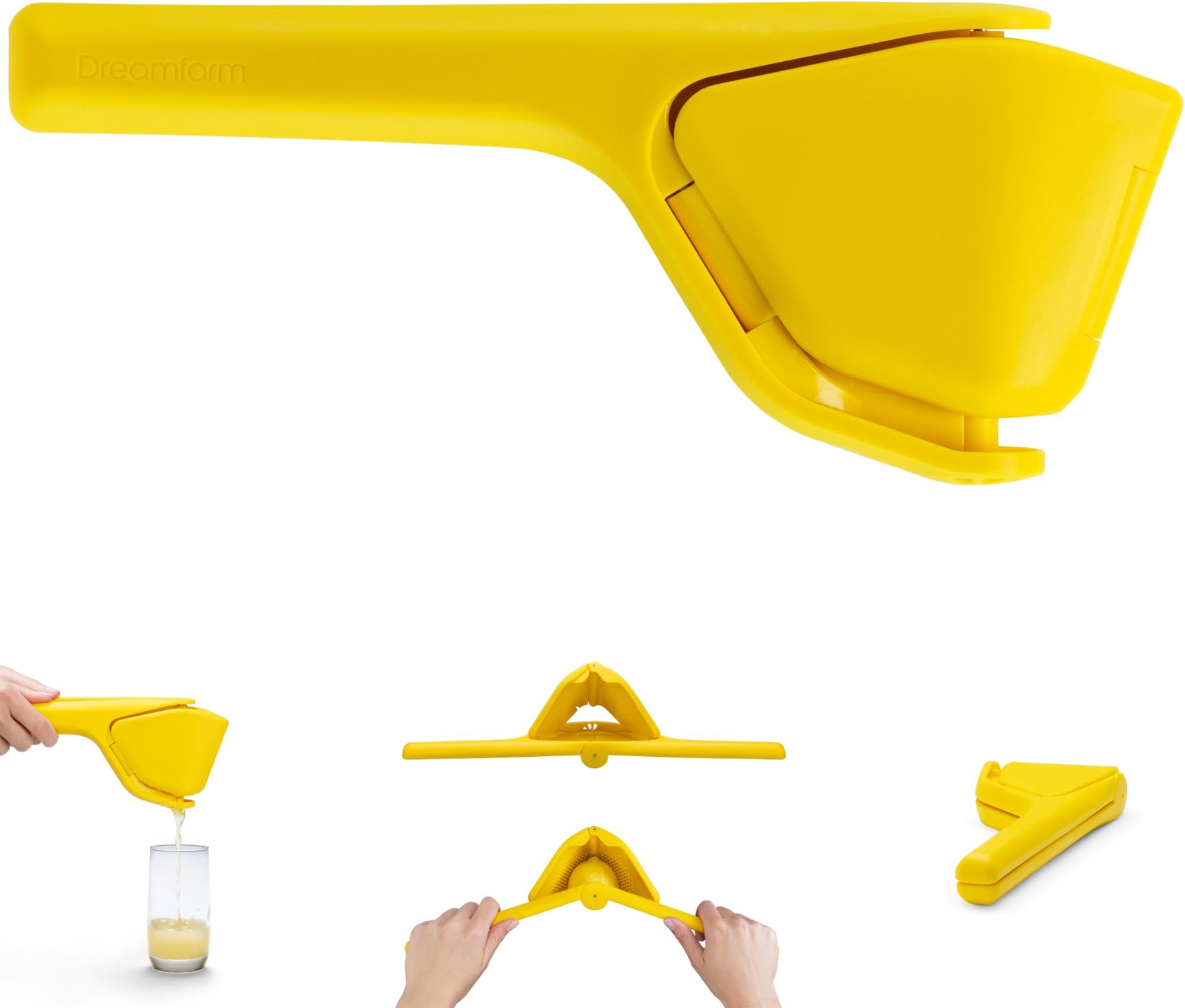 Dreamfarm Lemon Fluicer | Easy Squeeze Manual Lemon Juicer | Citrus Juicer That Folds Flat for Space-Saving Storage | Lemon Squeezer with Pivot to Increase Leverage