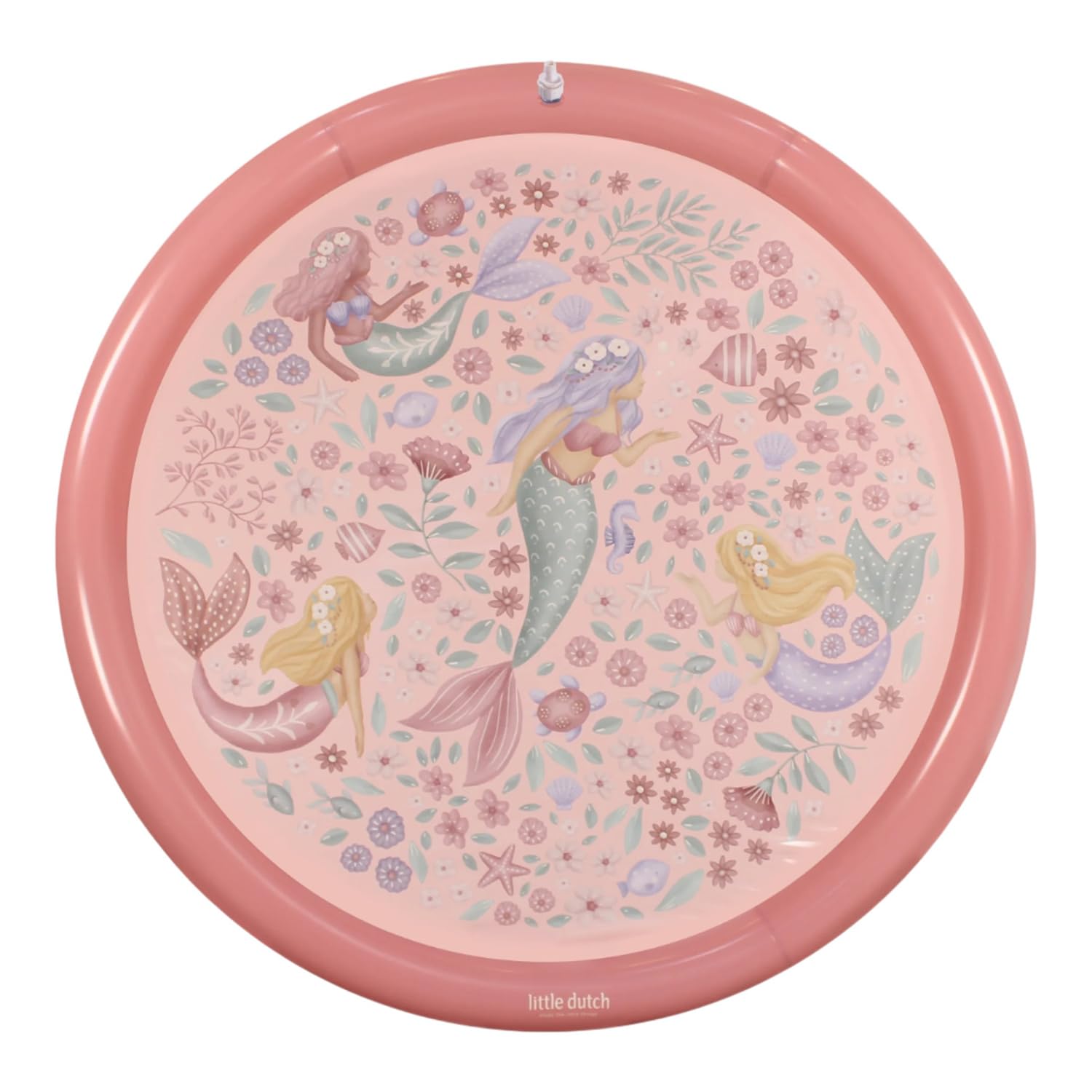 Little Dutch Kinder Sprinkler Wasser Spielmatte - Wasserspielzeug Kinder - 150 cm - Spielzeug für Draußen - Sprinklerauflage - für Mädchen ab 2 Jahre - Dreamy Mermaid rosa