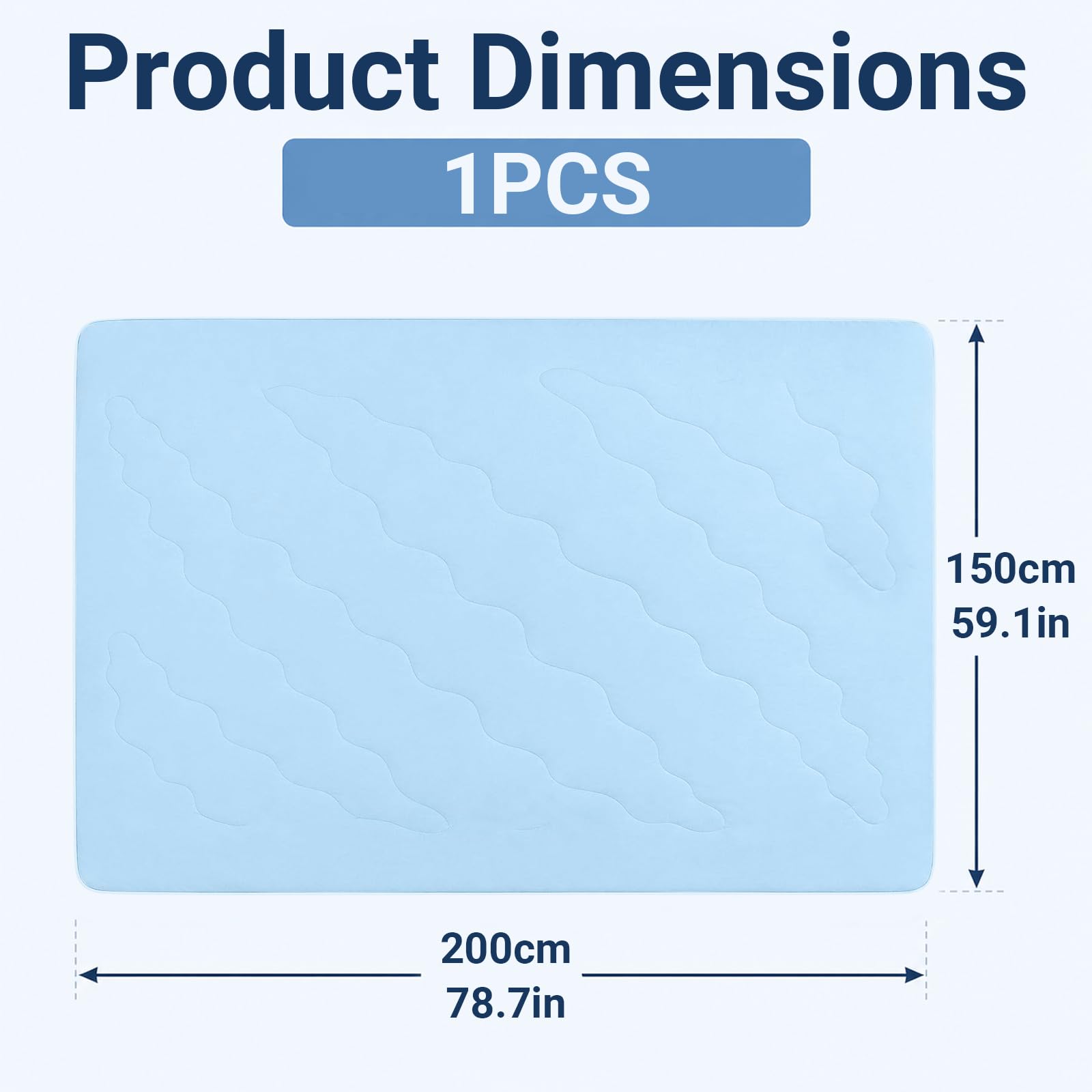 Coperta Rinfrescante 150x200 cm, Q-Max >0,4 Coperta Refrigerante Letto, Copriletto Estivo Singolo Double Face, Leggera Traspirante Anallergica, Coperta Estiva Matrimoniale (Blu)