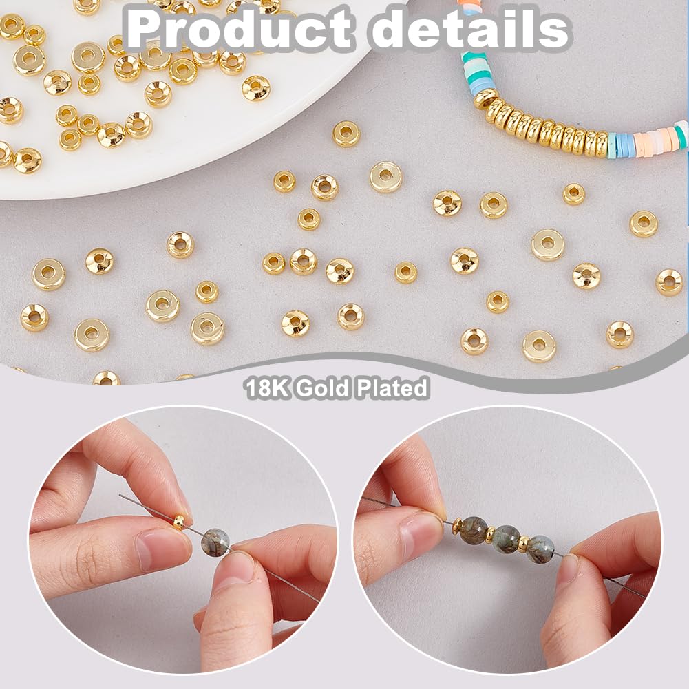 304 RVS Stainless Steel Spacer kralen Plat Rond 6mm Gold Plated (10st) - Xitin Beads & Jewelry