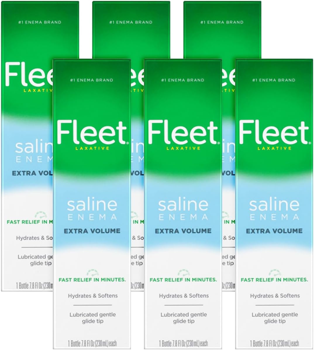 Fleet Saline Laxative Enema 7.8 oz (pack of 6)