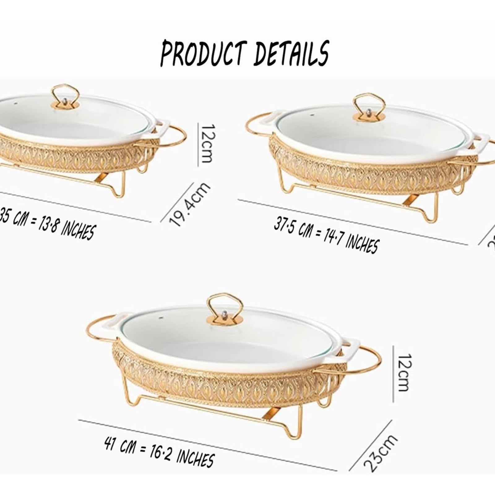 Scaldavivande in ceramica for set scaldavivande in ceramica Cucina a buffet | Rinforzo con finitura in marmo ceramico con coperchio in vetro, rinforzo e set scalda buffet(A13)