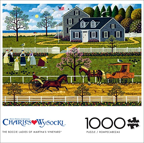Buffalo Games - Charles Wysocki - The Boccie Ladies of Martha's Vineyard - 1000 Piece Jigsaw Puzzle, Multicolor - Image 2