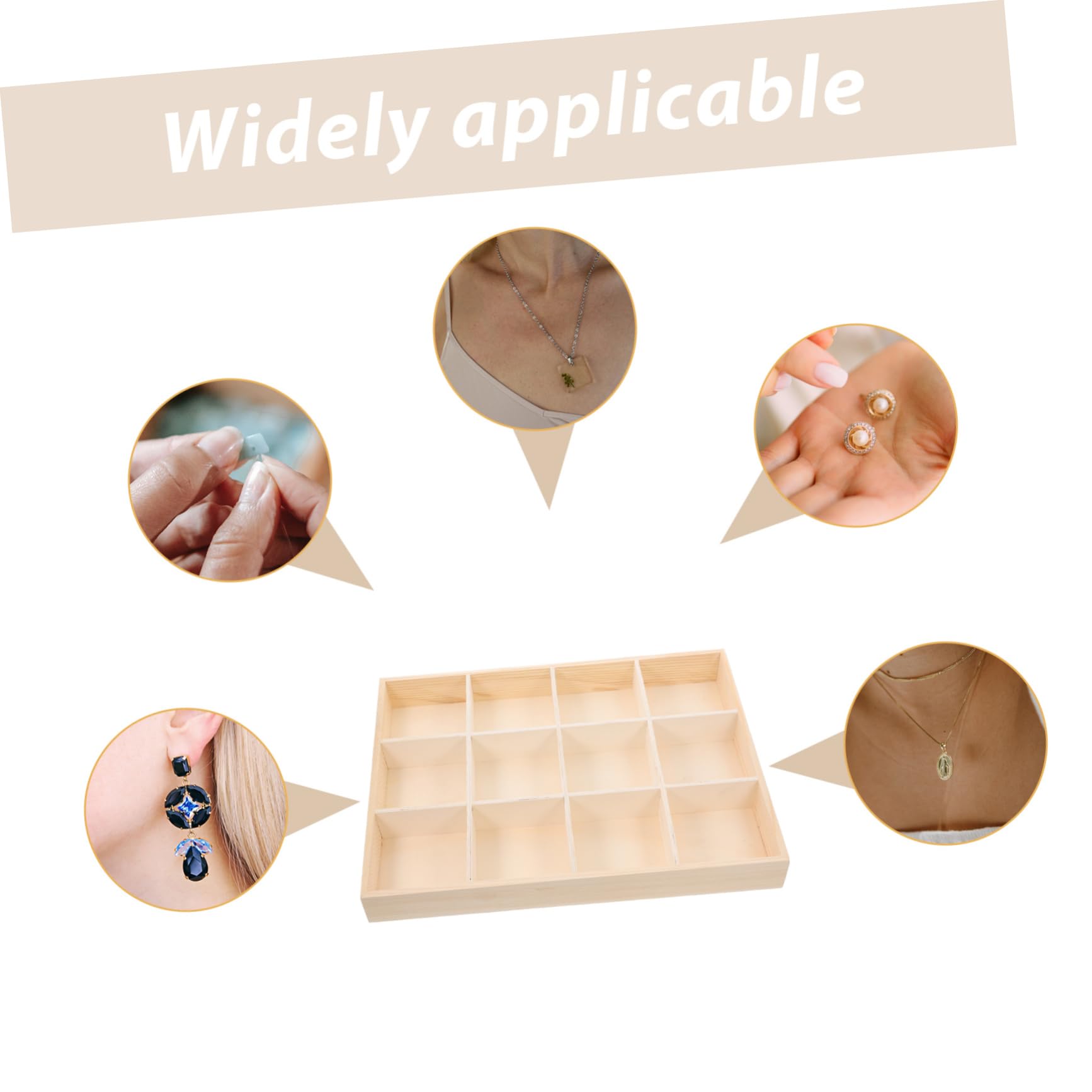 Hemobllo Scatola Portaoggetti in Legno Scomparti Multipli Per Organizzazione Di Scatole Espositive Vassoio Organizer Da Scrivania Per Articoli Da Ufficio e Cosmetici Custodia Per Ufficio