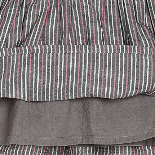 Image of miniklub Baby Collar Full Sleeve Knee Length Woven Cotton Dress (Brown Color)