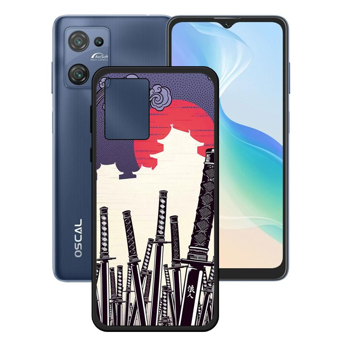 LCEHTOGYE Cover Per Blackview Oscal C30 PRO – Custodia Morbida In TPU Sottile E Antiurto, Nero - 5