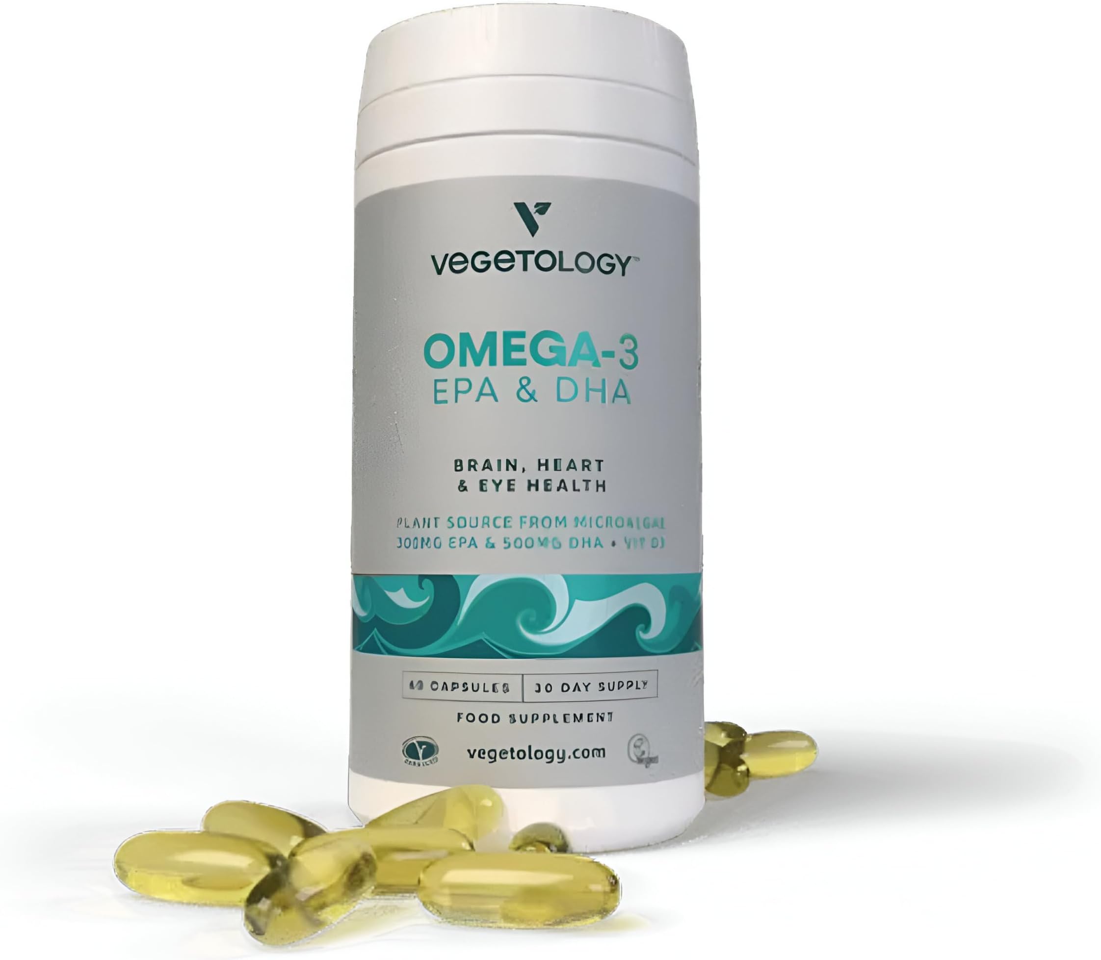 Opti3 Omega-3 EPA & DHA- Vegan Omega 3 Supplement - 60 Vegicaps