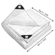 WDB - Plane Abdeck-Plane Wasserdicht Gewebe-Plane mit Ösen - Tarp - Schutzplane für alle Wetterbedingungen - Reisfest - Winterfest - Verstärkte transparente Plane 100g - 4 x 6 m