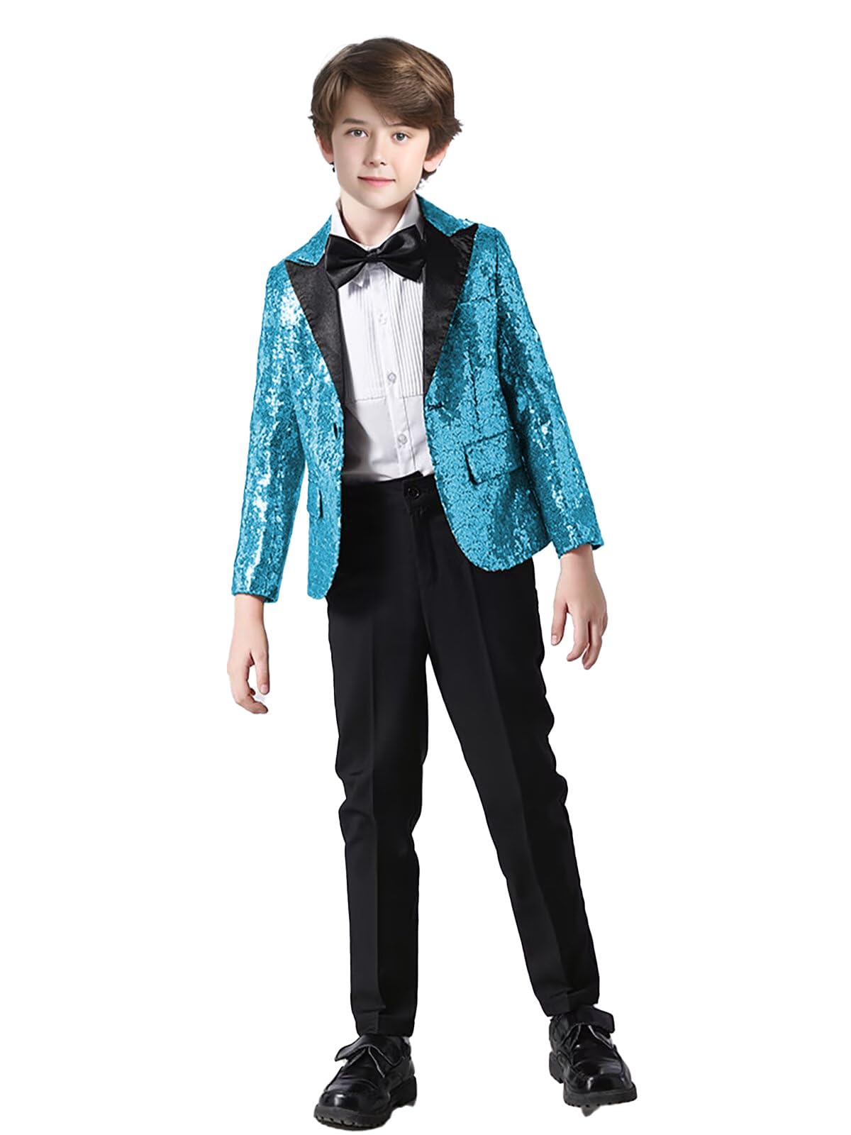 Jungen 2 Stück Funkelnd Grün Jungen Anzug Pailletten Jungen Anzug Ring Träger Anzug Junge Outfit Kommunion Anzug Hochzeit