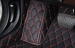 Custom Personalized Car Floor Mats - Black Luxury Full Coverage All Weather Cars Mats, Anti-Slip Leather Car Mat Set, Custom Floor Mats Fit for 99% of Cars, SUVs & Trucks (Diamond)