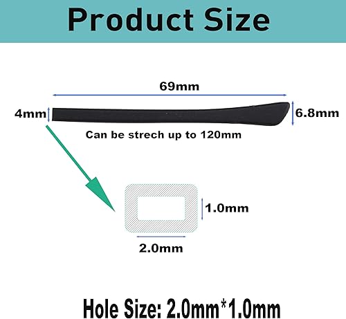 Miniatura 2 de Puntas de extremo de la patilla para gafas, soporte de tubo de silicona suave antideslizante, retenedores de gafas, puntas de repuesto para patillas