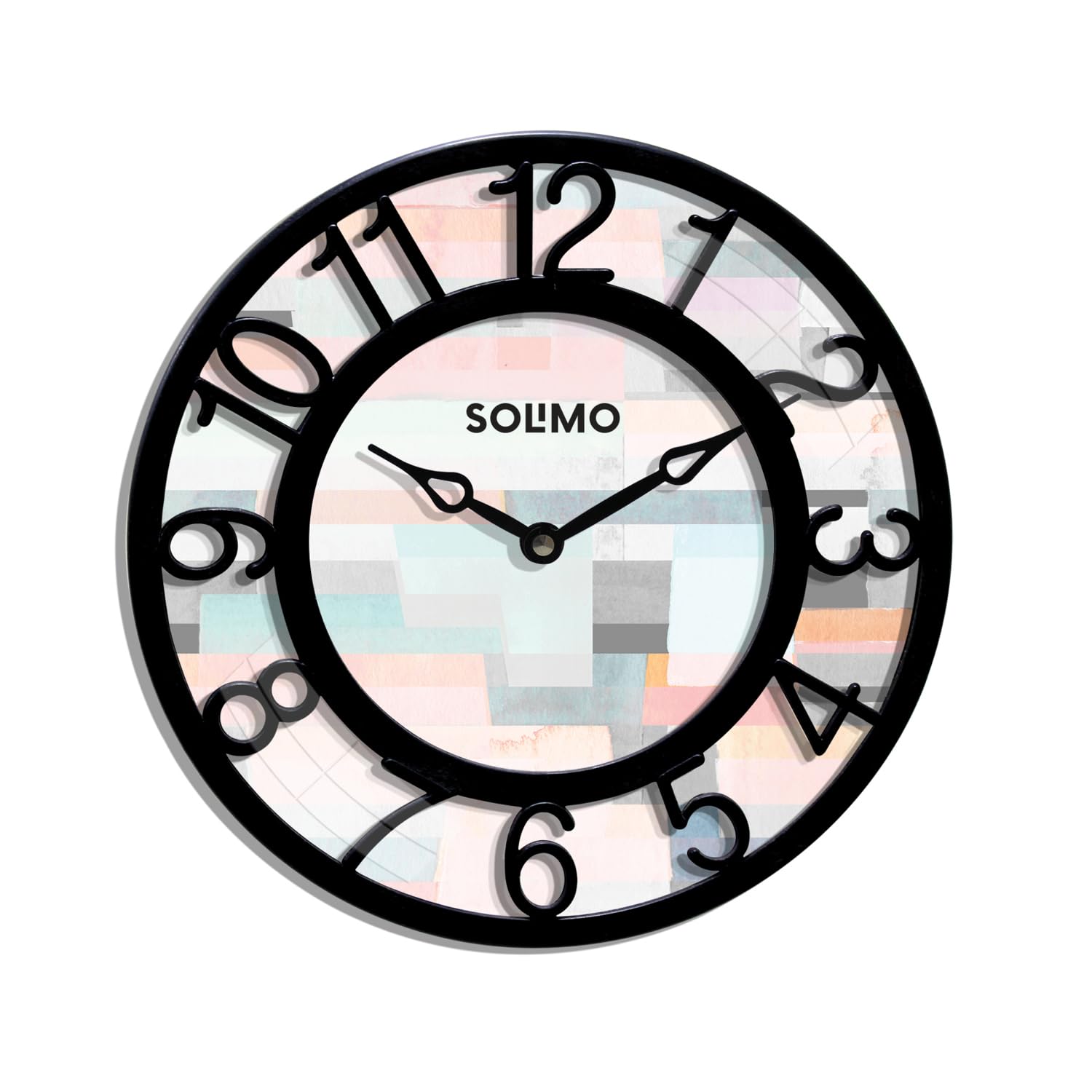 Amazon Brand - Solimo 8-Inch Plastic Analog Wall Clock/Table Clock - Zigzag (Black Frame, Quartz Movement) (B0CRVL27Z3) Amazon Price History, Amazon Price Tracker