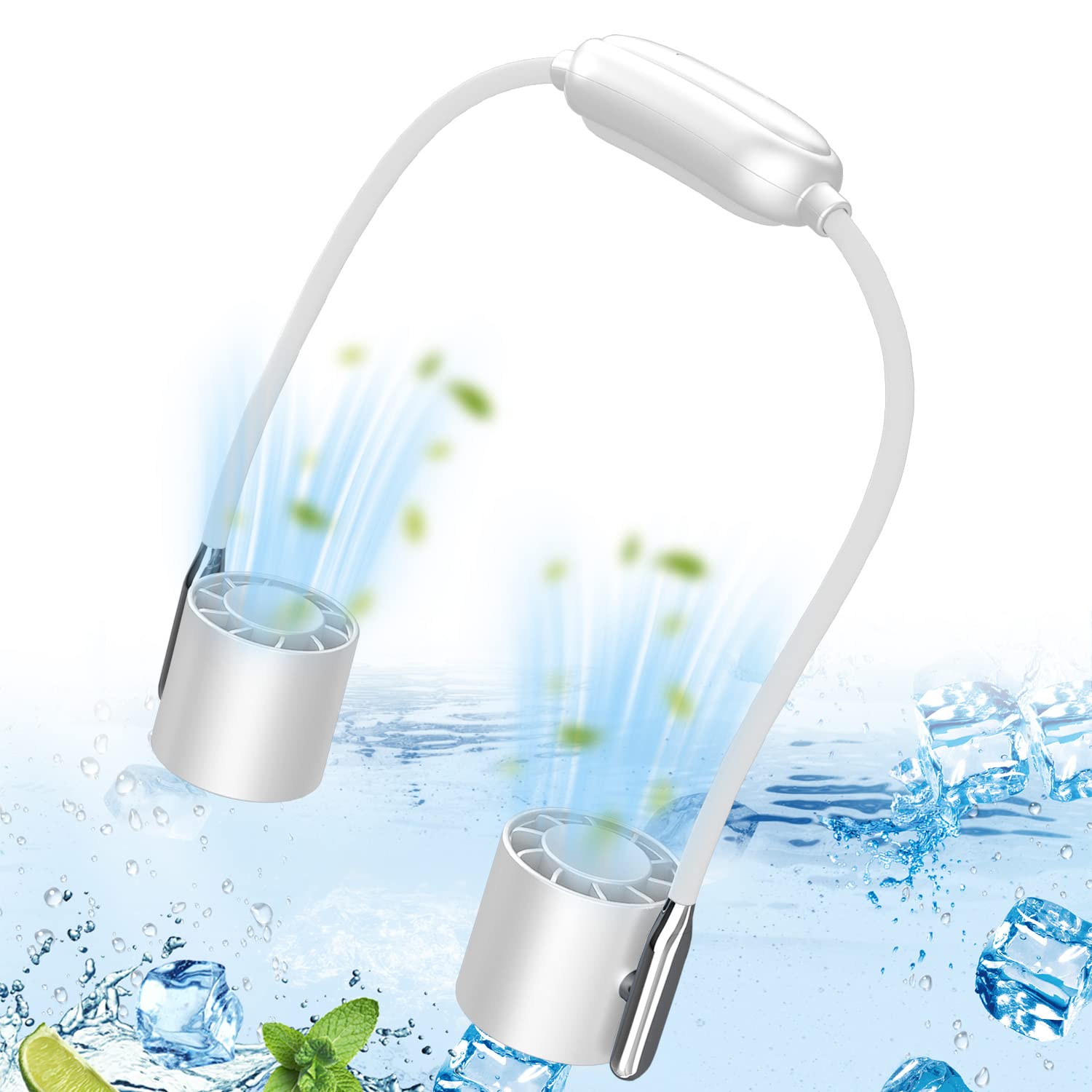 Portable Neck Fan, Rechargeable Personal Hand-Free Fan, Upgarde Powerful Fan Design, 3 Speed Adjustable, Wearable Mini Fan with 360°Airflow, Ultra-Portable Fan for Woman, Man